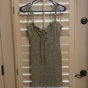 Light green and white checkered dress